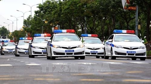 Các lực lượng diễu hành tại Lễ xuất quân diễn tập phương án bảo vệ Tuần lễ cấp cao APEC 2017 tại Đà Nẵng. Ảnh: Trần Lê Lâm/TTXVN