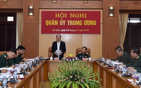 Sáng 3/11, tại Hà Nội, Quân ủy Trung ương tổ chức Hội nghị về công tác quốc phòng, quân sự. (Theo TTXVN)