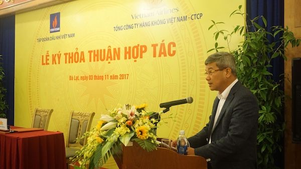 Ông Đỗ Chí Thanh, Phó Tổng Giám đốc PVN phát biểu tại Lễ ký