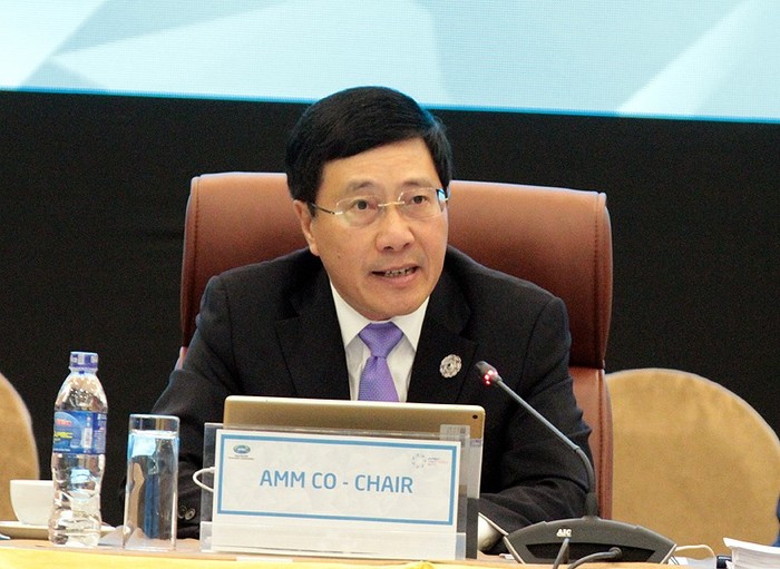 Phó Thủ tướng, Bộ trưởng Ngoại giao Phạm Bình Minh phát biểu khai mạc Hội nghị liên Bộ trưởng Ngoại giao-Kinh tế APEC. Ảnh: VGP