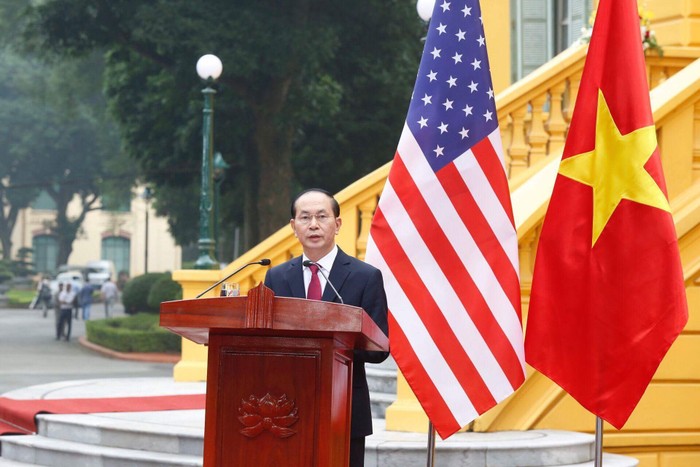 Chủ tịch nước Trần Đại Quang phát biểu tại buổi họp báo. Ảnh: VGP/Nhật Bắc