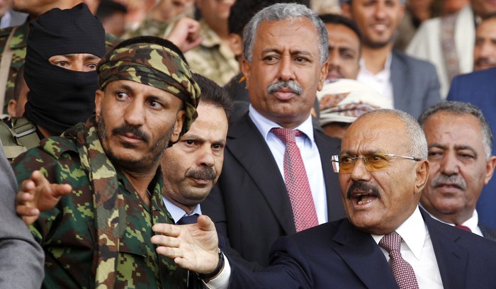 Hai nhà lãnh đạo của liên minh Houthis - Saleh trước khi liên minh này đổ vỡ (Ảnh: AP)