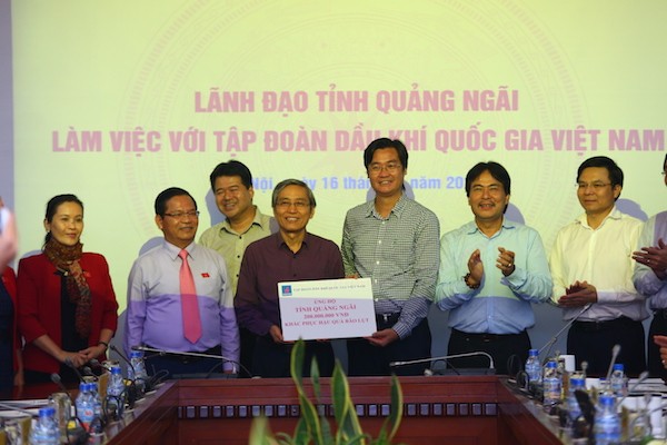 PVN ủng hộ tỉnh Quảng Ngãi khắc phục hậu quả thiên tai trong buổi làm việc với Tỉnh ủy Quảng Ngãi