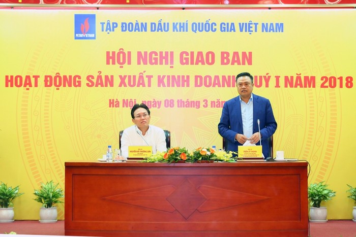 Chủ tịch Hội đồng thành viên PVN - ông Trần Sỹ Thanh phát biểu chỉ đạo hội nghị.