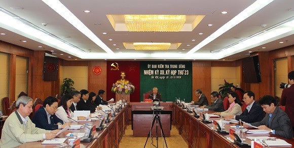 Trong hai ngày 12 và 13/3/2018, tại Hà Nội, Ủy ban Kiểm tra Trung ương đã họp kỳ 23. Ảnh: Ubkttw.vn