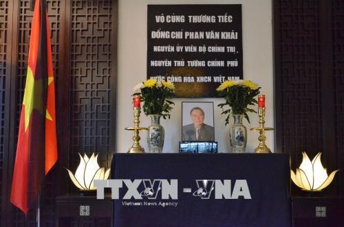 Không gian tưởng niệm nguyên Thủ tướng Phan Văn Khải tại Phái đoàn thường trực Việt Nam tại Geneva, Thụy Sĩ. Ảnh: Hoàng Hoa/Phóng viên Thông tấn xã Việt Nam tại Thụy Sỹ