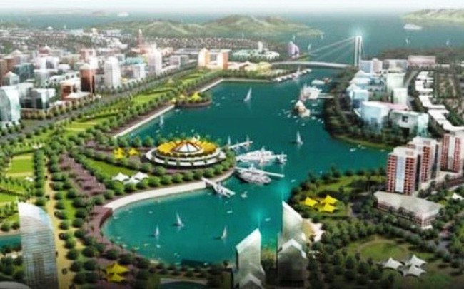 Phối cảnh thiết kế quy hoạch đặc khu kinh tế Vân Đồn, Quảng Ninh. Ảnh: Vtv.vn