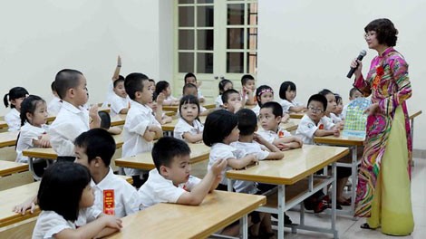 Nhà trường có định mức biên chế 1,5 giáo viên/lớp, không được thu tiền hai buổi. Ảnh minh họa: cand.com.vn