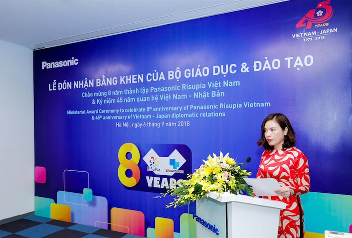 Bà Nguyễn Thị Thanh Minh, Phó Vụ trưởng Vụ Thi đua – Khen thưởng, Bộ Giáo dục và Đào tạo chia sẻ tại sự kiện.