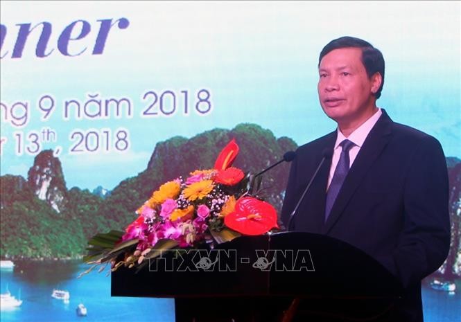 Chủ tịch Ủy ban nhân dân tỉnh Nguyễn Đức Long phát biểu khai tiệc chiêu đãi đại biểu dự Diễn đàn kinh tế thế giới về ASEAN 2018.