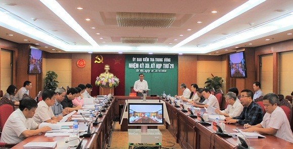 Từ ngày 10/9 đến ngày 12/9/2018, tại Hà Nội, Ủy ban Kiểm tra Trung ương đã họp kỳ 29. Ảnh: Ubkttw.vn