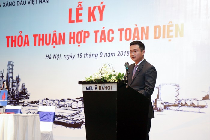 Chủ tịch Hội đồng quản trị Petrolimex - ông Phạm Văn Thanh phát biểu.