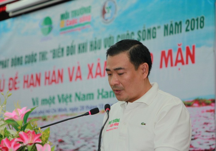 Ông Nguyễn Văn Toàn – Tổng biên tập Tạp chí Môi trường và Cuộc sống – Trưởng ban Tổ chức Cuộc thi phát biểu tại chương trình