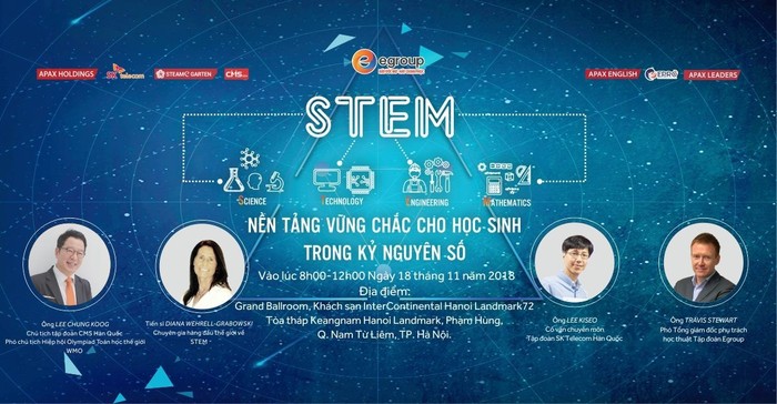 Hội thảo “STEM - Nền tảng vững chắc cho học sinh trong kỷ nguyên số” có sự góp mặt của các chuyên gia hàng đầu thế giới về STEM