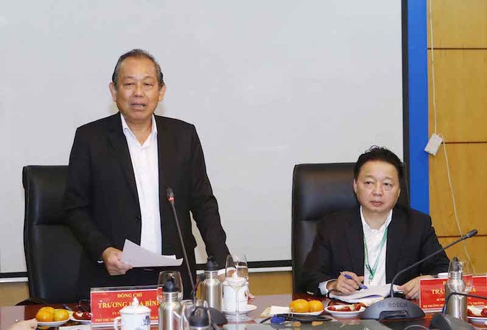 Phó Thủ tướng Trương Hòa Bình phát biểu tại cuộc làm việc. Ảnh: VGP