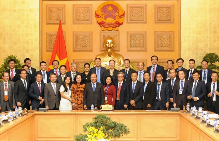 Thủ tướng Nguyễn Xuân Phúc gặp mặt các doanh nghiệp có sản phẩm đạt Giải thưởng “Thương hiệu quốc gia” năm 2018 tại trụ sở Chính phủ