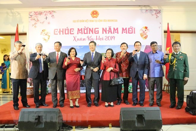 Đại Sứ quán Việt Nam tại Indonesia tổ chức Tết cộng đồng Xuân Kỷ Hợi năm 2019. Ảnh: http://vovworld.vn