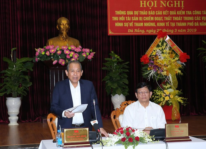 Phó Thủ tướng Thường trực Chính phủ Trương Hoà Bình phát biểu tại buổi làm việc. Ảnh: VGP