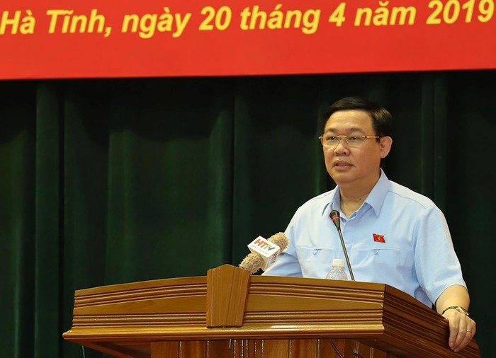 Phó Thủ tướng Vương Đình Huệ phát biểu tại buổi tiếp xúc cử tri doanh nghiệp. Ảnh VGP/Thành Chung