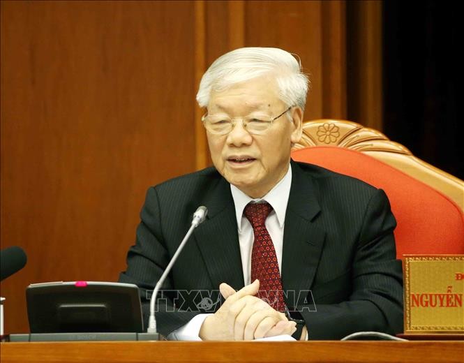 Tổng Bí thư, Chủ tịch nước Nguyễn Phú Trọng phát biểu bế mạc Hội nghị. Ảnh: Thống Nhất/TTXVN