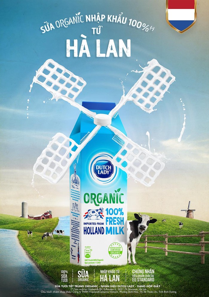 Sữa organic sản xuất tại Hà Lan được nhập khẩu về Việt Nam phục vụ nhu cầu sử dụng sữa organic chất lượng cao của người Việt