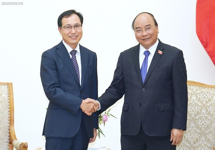 Thủ tướng Nguyễn Xuân Phúc tiếp ông Choi Joo Ho, Tổng Giám đốc Tổ hợp Samsung tại Việt Nam. Ảnh: Chinhphu.vn