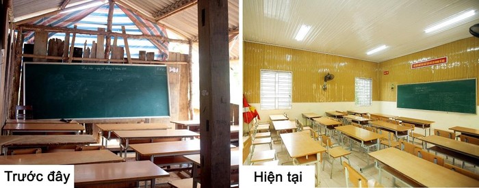 Tạm biệt những lớp học tạm bợ, các em học sinh Trường Tiểu học Sín Chải đã có thêm 2 phòng học đủ ấm khi đông đến.