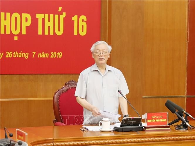 Tổng Bí thư, Chủ tịch nước Nguyễn Phú Trọng phát biểu kết luận phiên họp. Ảnh: Trí Dũng/TTXVN