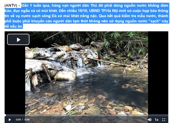 Người Hà Nội đã sử dụng nước sinh hoạt được lọc từ nguồn nước này (ANTV)