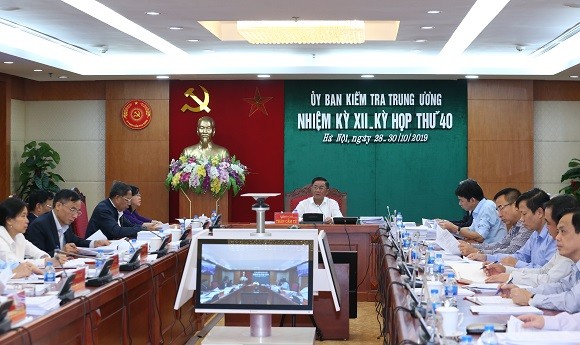 Từ ngày 28 đến 30/10/2019, tại Hà Nội, Ủy ban Kiểm tra Trung ương đã họp kỳ 40. (Ảnh: Ubkttw.vn)