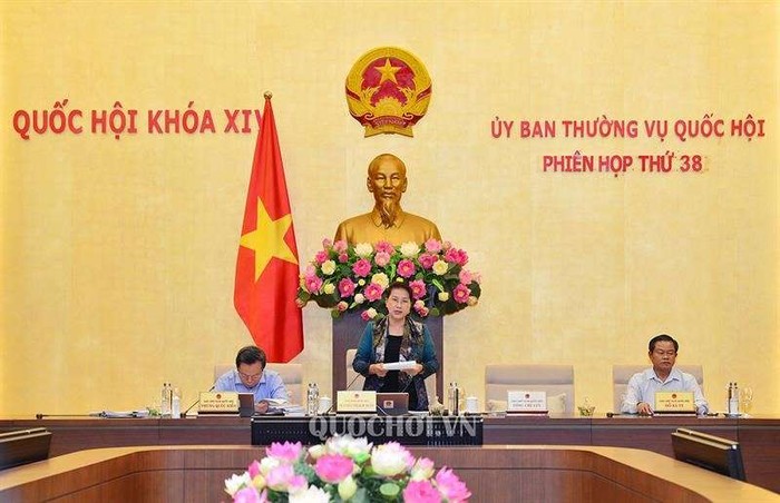 Chủ tịch Quốc hội Nguyễn Thị Kim Ngân phát biểu tại Phiên họp thứ 38 của Uỷ ban Thường vụ Quốc hội. (Ảnh: Quochoi.vn)
