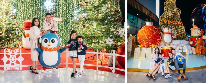 Ánh đèn Giáng Sinh rực rỡ tại các Trung tâm thương mại Vincom cũng là điểm đến không thể bỏ qua cho các gia đình