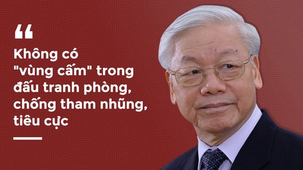 Tổng Bí thư, Chủ tịch nước Nguyễn Phú Trọng luôn khẳng định quyết tâm trong công cuộc phòng chống tham nhũng. Ảnh: KT