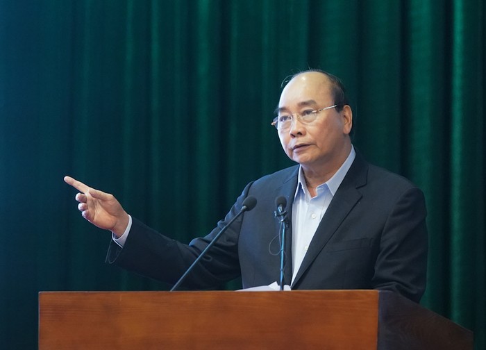Thủ tướng Nguyễn Xuân Phúc phát biểu tại cuộc làm việc. (Ảnh: VGP)