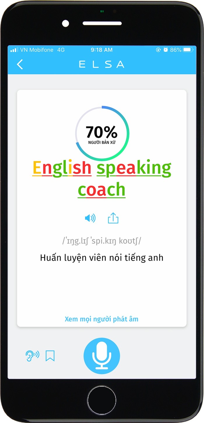 Học tiếng Anh qua ứng dụng ELSA Speak