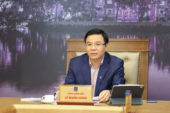 Tổng giám đốc Lê Mạnh Hùng phát biểu tại buổi giao ban