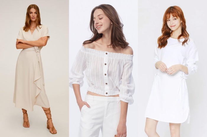 Bạn có thể thoả sức mix&amp;match trang phục mùa hè với các items màu trắng đang được giảm sâu tới 70% từ Mango, CC Double O và H:CONNECT, đa dạng từ váy điệu đà tới croptop xinh xắn.