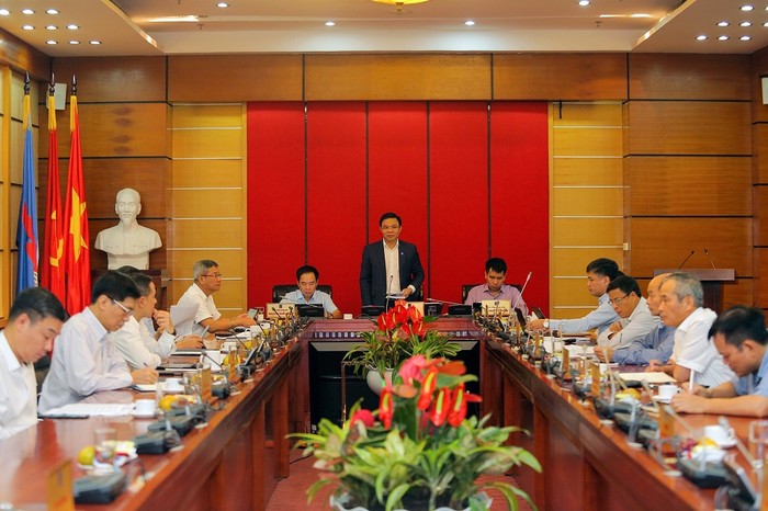 Ông Lê Mạnh Hùng - Tổng giám đốc PVN phát biểu tại buổi làm việc.