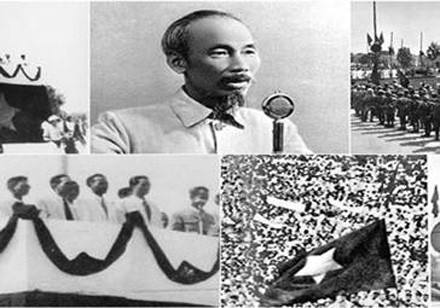 Ngày 2/9/1945, tại Quảng trường Ba Đình, Thủ đô Hà Nội, Hồ Chủ tịch đọc bản Tuyên ngôn Độc lập, khai sinh nước Việt Nam Dân chủ cộng hòa (nay là Cộng hòa Xã hội chủ nghĩa Việt Nam).