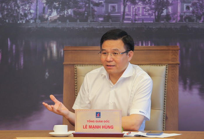Ông Lê Mạnh Hùng, Tổng giám đốc PVN phát biểu.