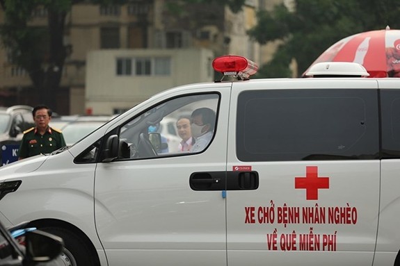 Hình ảnh chiếc xe Hyundai Starex cứu thương của ông Đoàn Ngọc Hải. (Ảnh: Qdnd.vn)