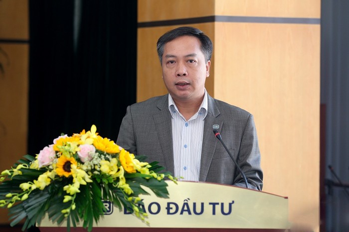 Ông Lê Trọng Minh, Tổng biên tập Báo Đầu tư, Trưởng Ban tổ chức phát biểu tại buổi họp báo. (Ảnh: Ban tổ chức cung cấp)