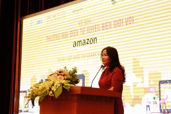 Bà Trần Phương Lan, Phó Giám đốc Sở Công thương Hà Nội phát biểu tại sự kiện.
