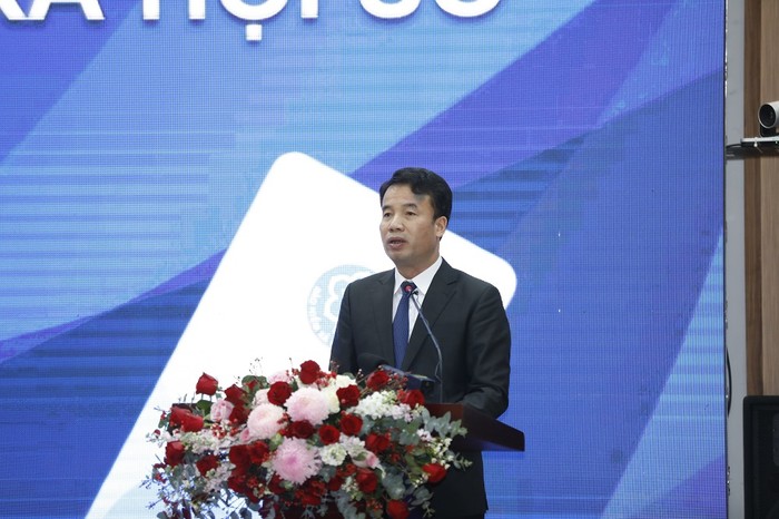 Ông Nguyễn Thế Mạnh - Tổng giám đốc Bảo hiểm xã hội Việt Nam phát biểu tại buổi lễ.