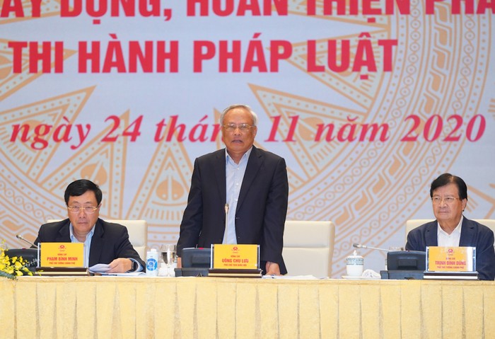 Phó Chủ tịch Quốc hội Uông Chu Lưu phát biểu. Ảnh VGP/Quang Hiếu
