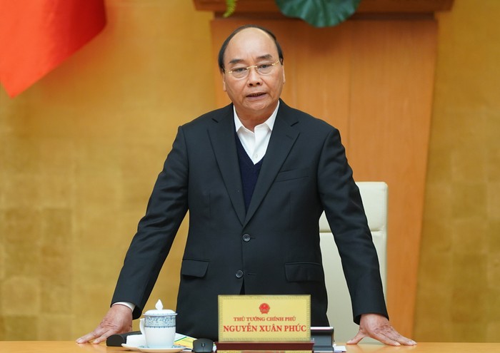 Thủ tướng Nguyễn Xuân Phúc phát biểu tại cuộc họp. (Ảnh: VGP/Quang Hiếu)