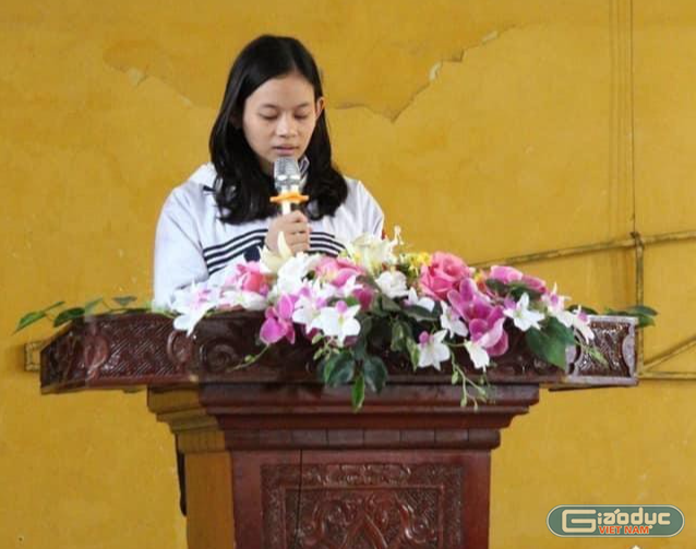 Em Nguyễn Ngọc Anh, học sinh lớp 12A1 Trường Trung học phổ thông Hồng Quang (Hải Dương). (Ảnh: Nhân vật cung cấp)