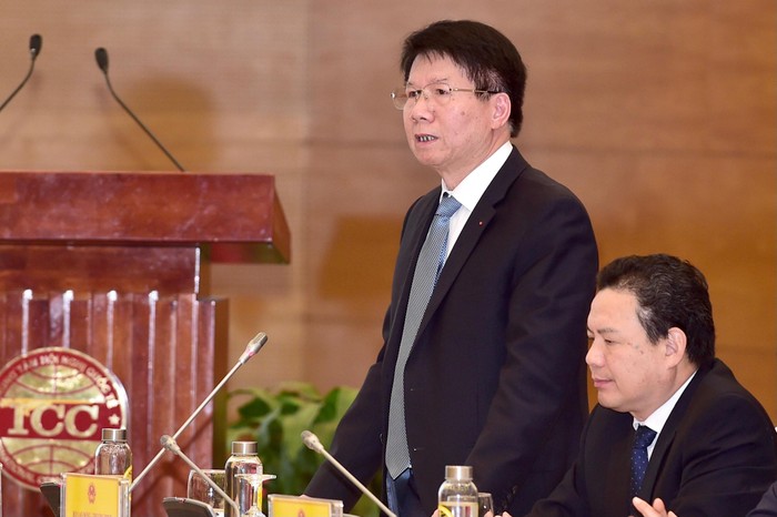 Thứ trưởng Bộ Y tế - ông Trương Quốc Cường trả lời câu hỏi của báo chí. (Ảnh: VGP/Nhật Bắc)