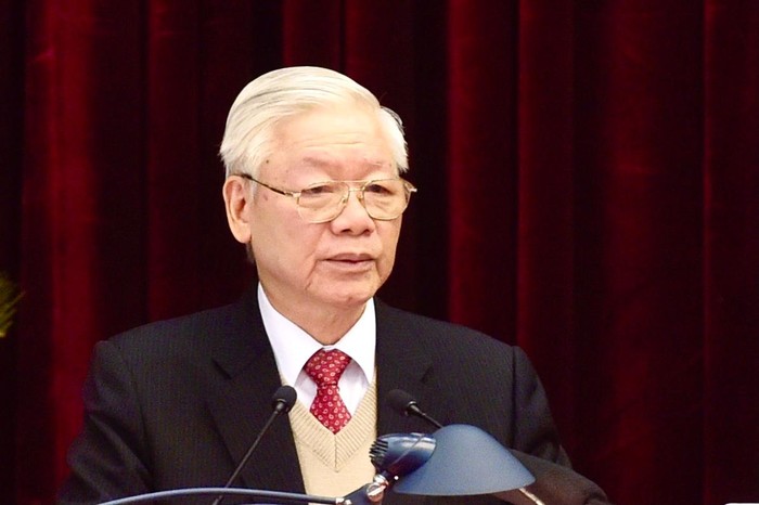 Tổng Bí thư, Chủ tịch nước Nguyễn Phú Trọng phát biểu khai mạc Hội nghị. (Ảnh: VGP/Nhật Bắc)