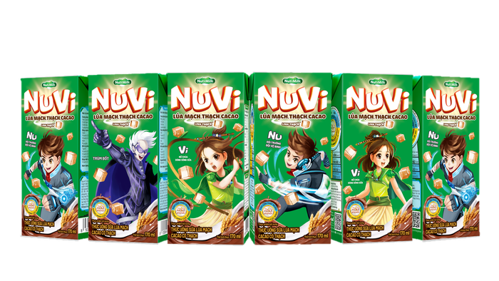 Sữa lúa mạch thạch ca cao NuVi thơm ngon và bổ dưỡng cho bé